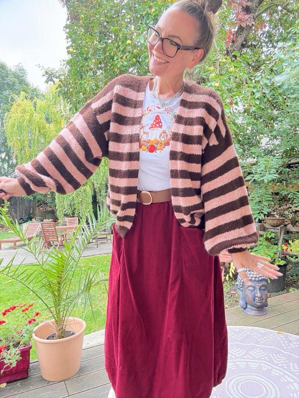 Strickjacke Good Day Chocolate Rose - FROLLEIN KÄTHE Shop