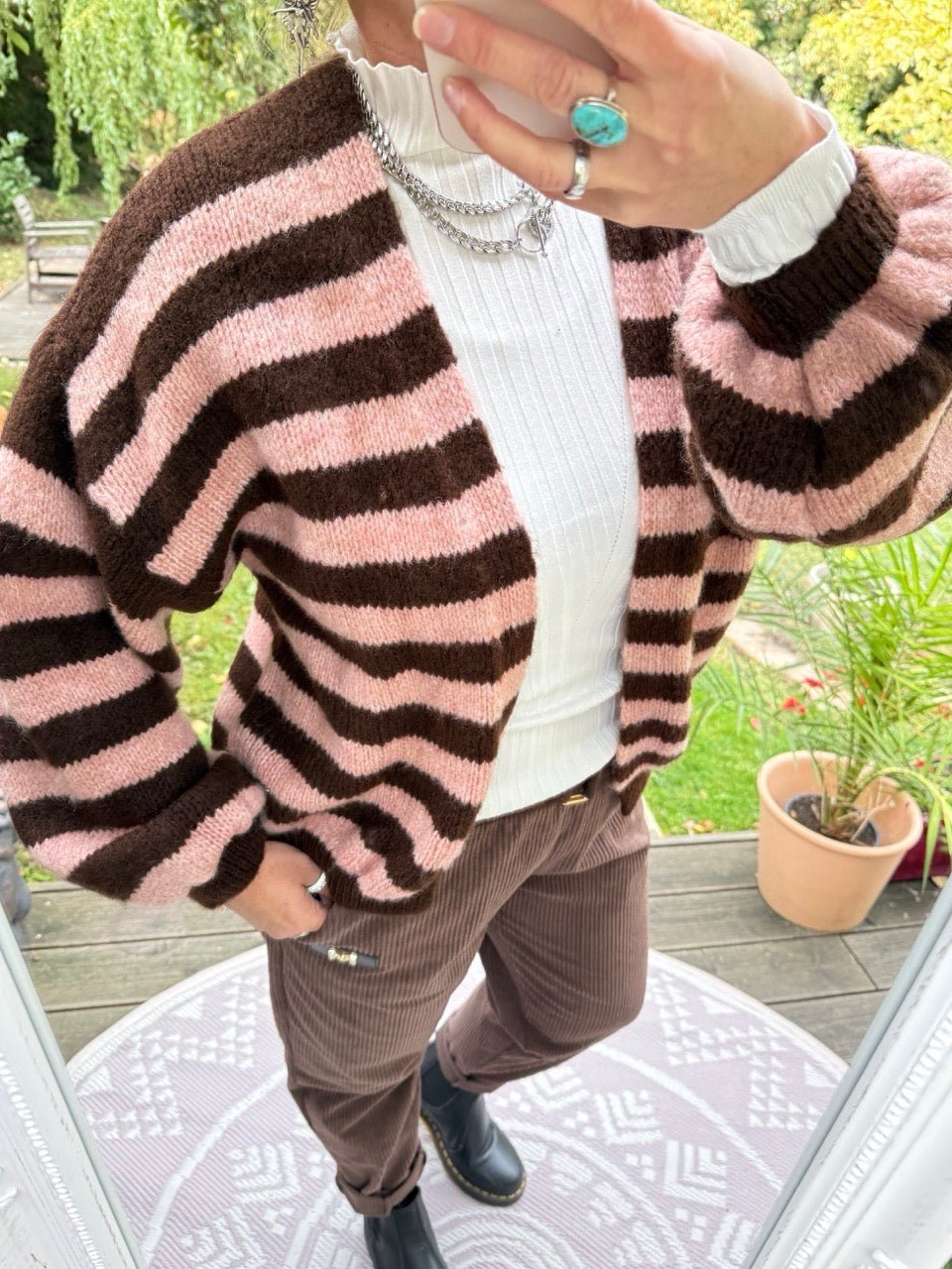 Strickjacke Good Day Chocolate Rose - FROLLEIN KÄTHE Shop