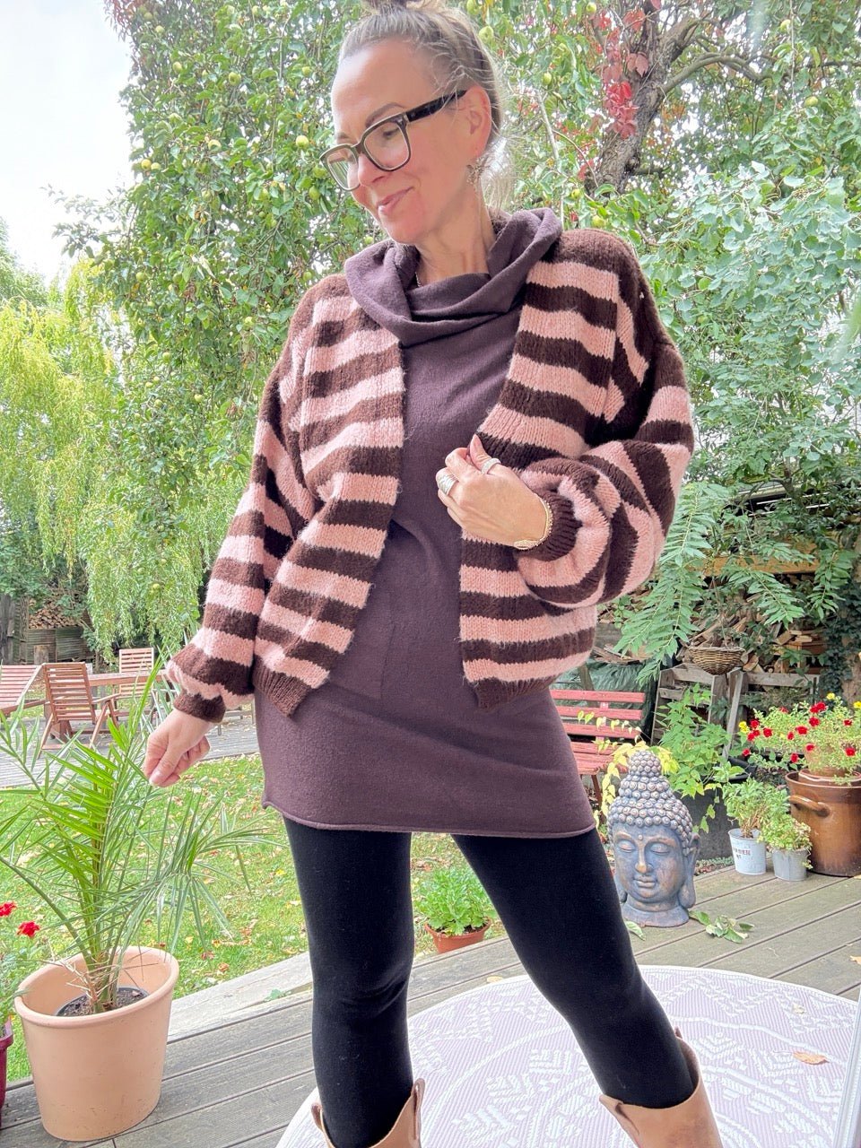 Strickjacke Good Day Chocolate Rose - FROLLEIN KÄTHE Shop