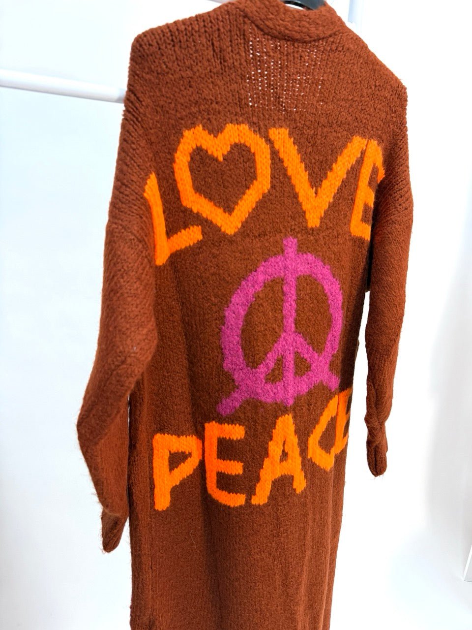 Strickjacke Love & Peace Herbstrot - FROLLEIN KÄTHE Shop