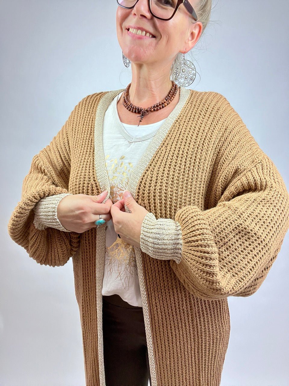 Strickjacke Luna Nougat - FROLLEIN KÄTHE Shop