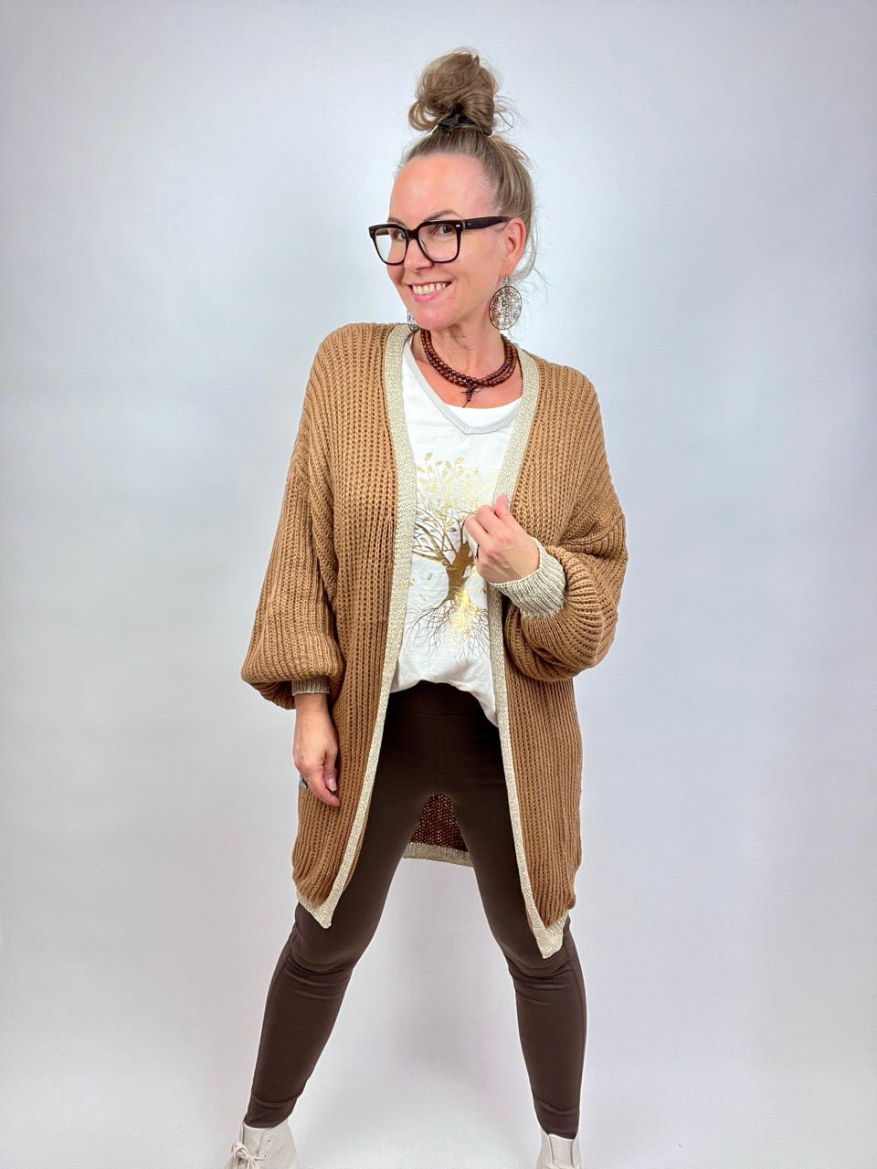 Strickjacke Luna Nougat - FROLLEIN KÄTHE Shop