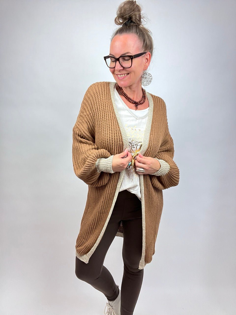 Strickjacke Luna Nougat - FROLLEIN KÄTHE Shop