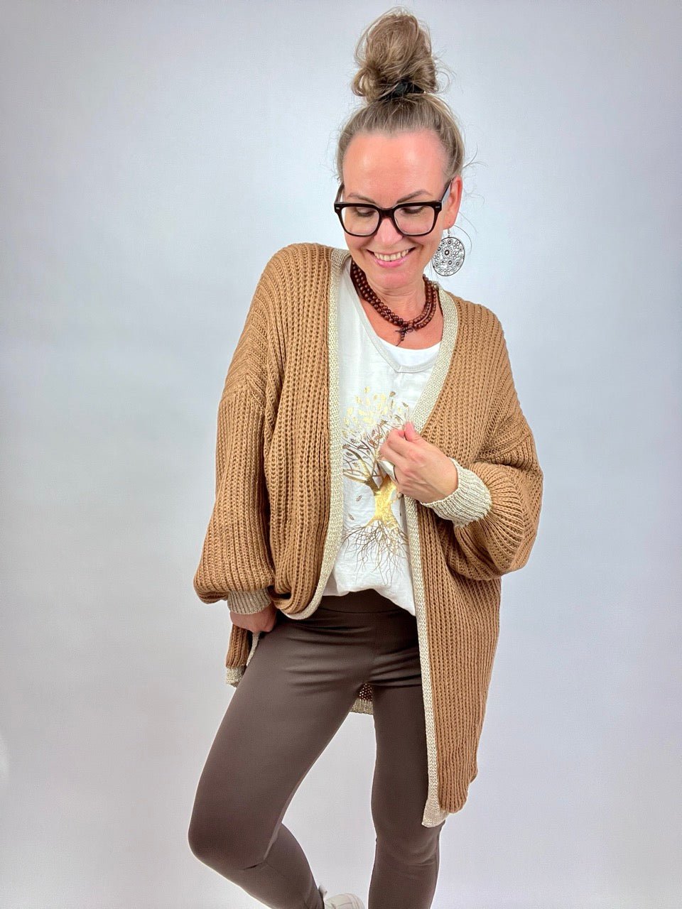 Strickjacke Luna Nougat - FROLLEIN KÄTHE Shop