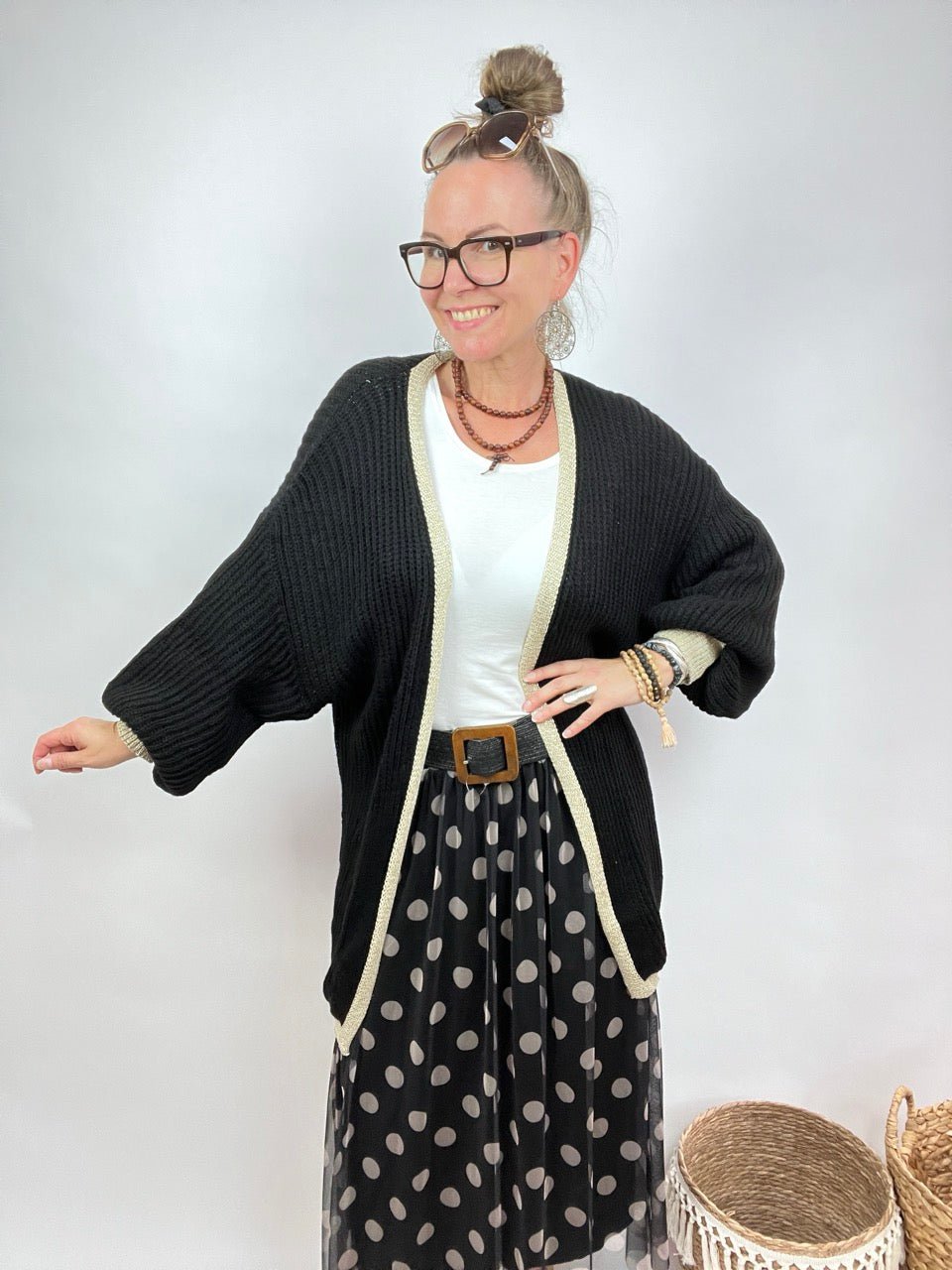 Strickjacke Luna Schwarz - FROLLEIN KÄTHE Shop