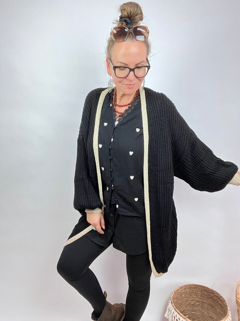 Strickjacke Luna Schwarz - FROLLEIN KÄTHE Shop
