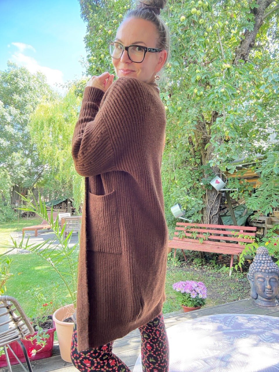 Strickjacke Mantel Heiterblick Schoko Braun - FROLLEIN KÄTHE Shop