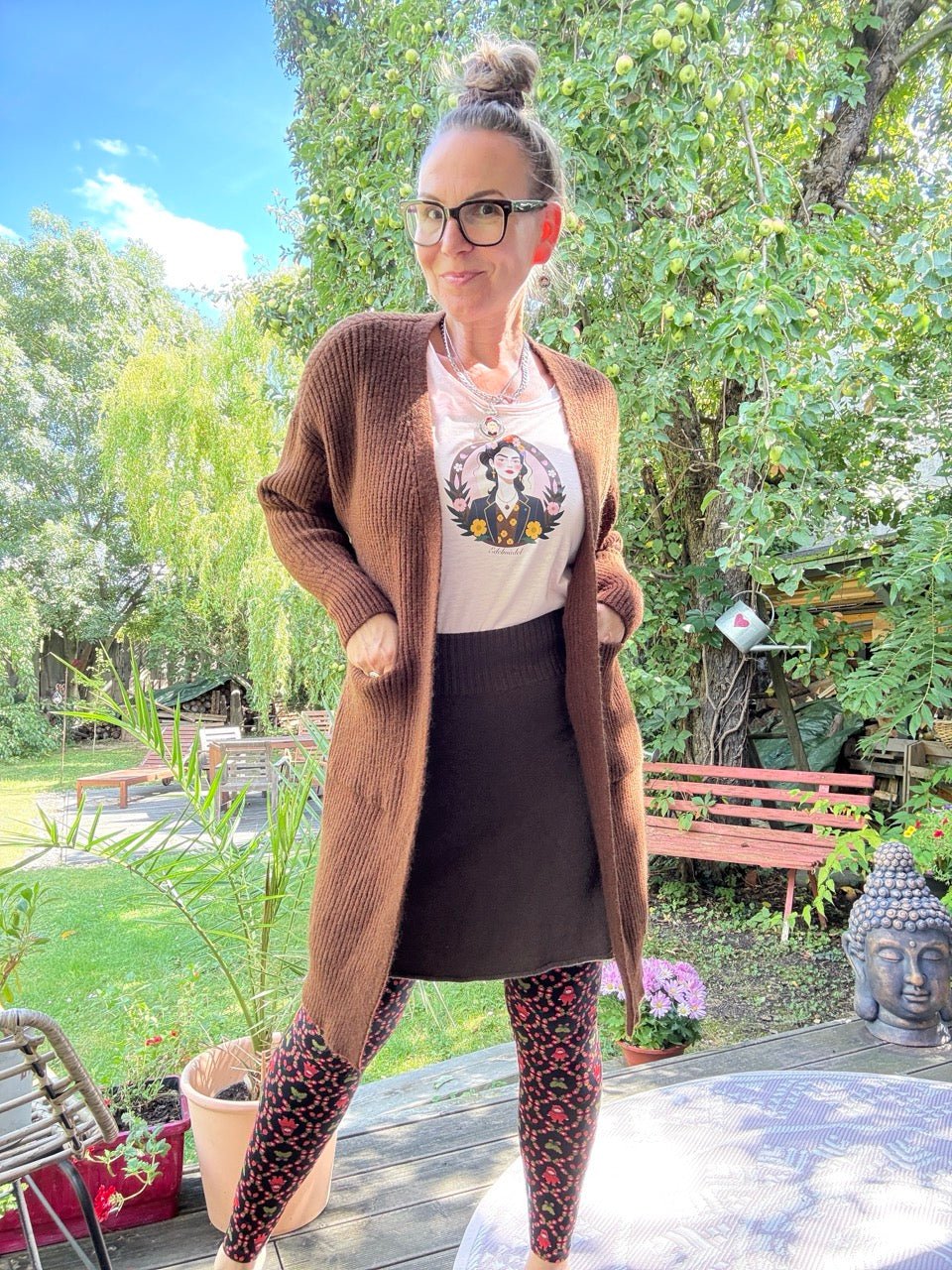 Strickjacke Mantel Heiterblick Schoko Braun - FROLLEIN KÄTHE Shop