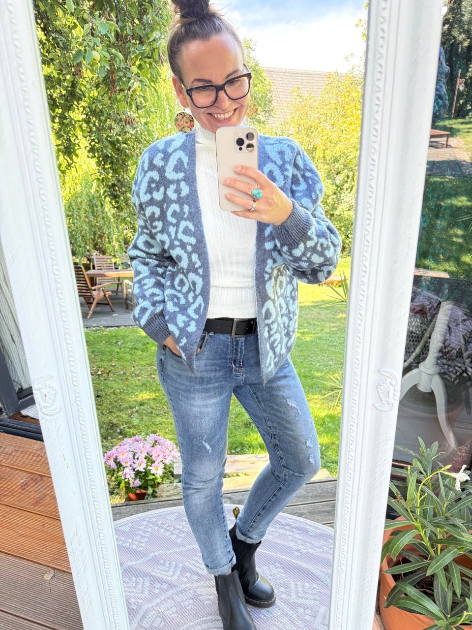 Strickjacke Nice Day Leo Blau - FROLLEIN KÄTHE Shop