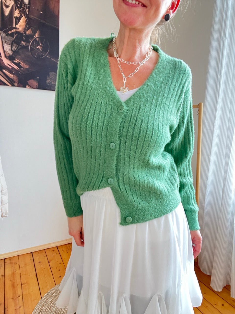 Strickjacke Rosanna Grün - FROLLEIN KÄTHE Shop