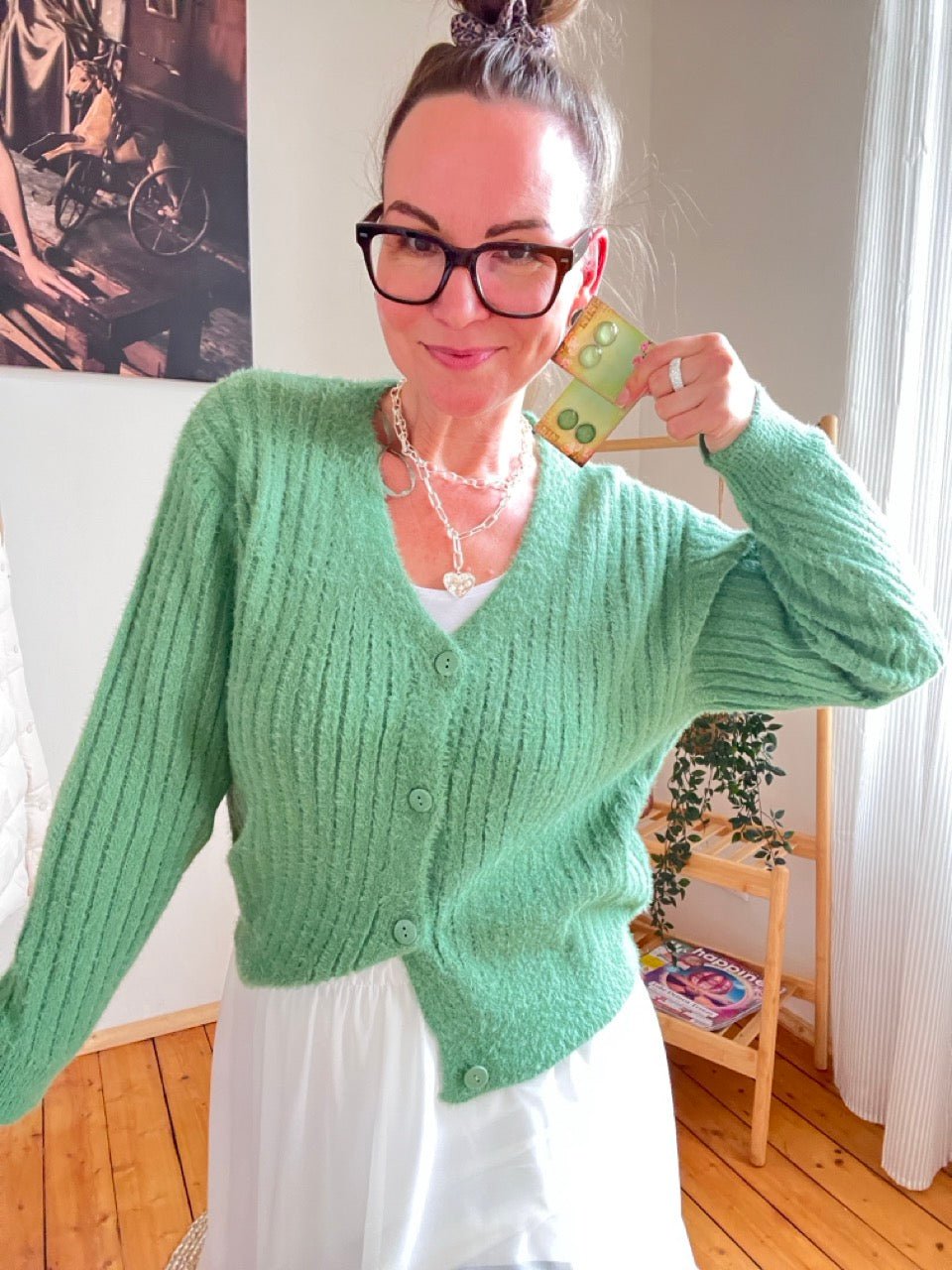 Strickjacke Rosanna Grün - FROLLEIN KÄTHE Shop