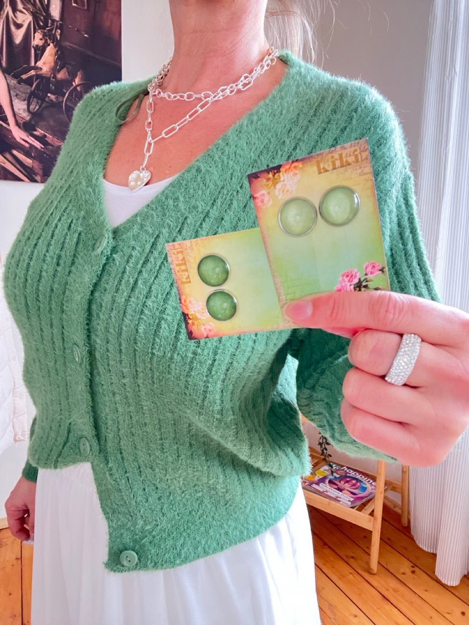Strickjacke Rosanna Grün - FROLLEIN KÄTHE Shop