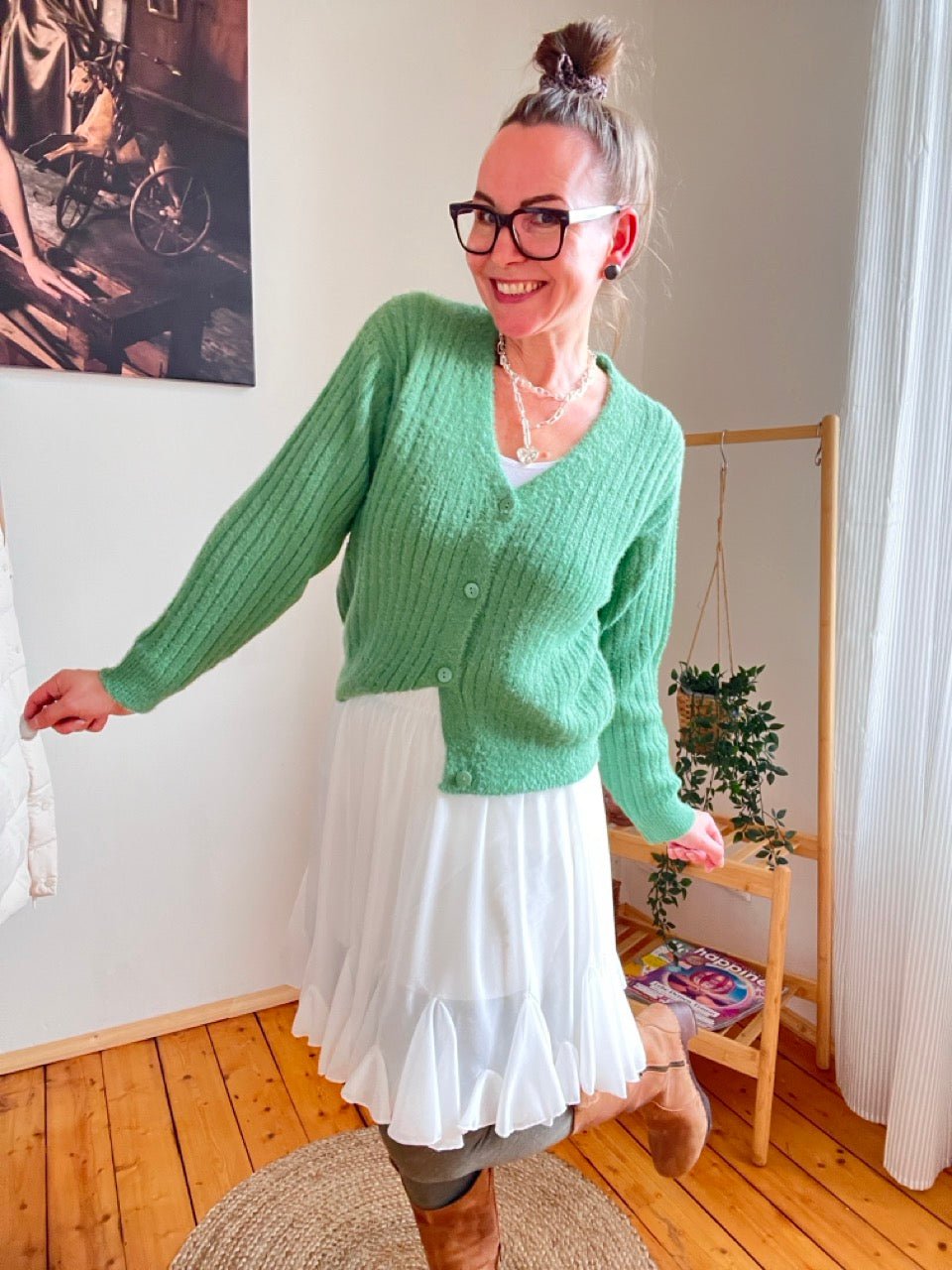 Strickjacke Rosanna Grün - FROLLEIN KÄTHE Shop