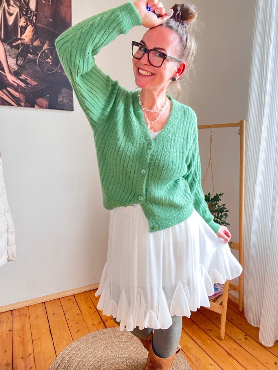 Strickjacke Rosanna Grün - FROLLEIN KÄTHE Shop