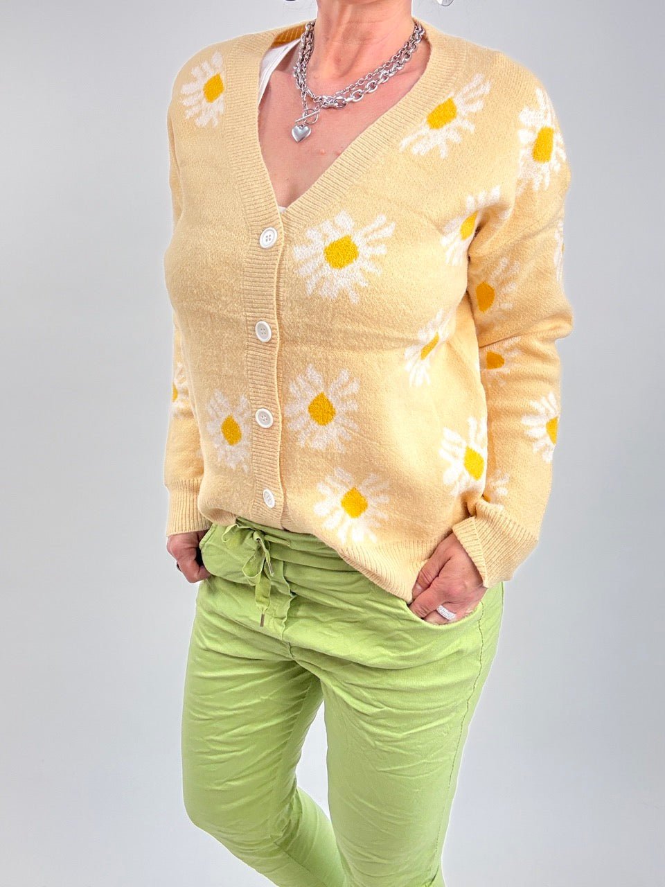 Strickjacke Sunflower Gelb - FROLLEIN KÄTHE Shop