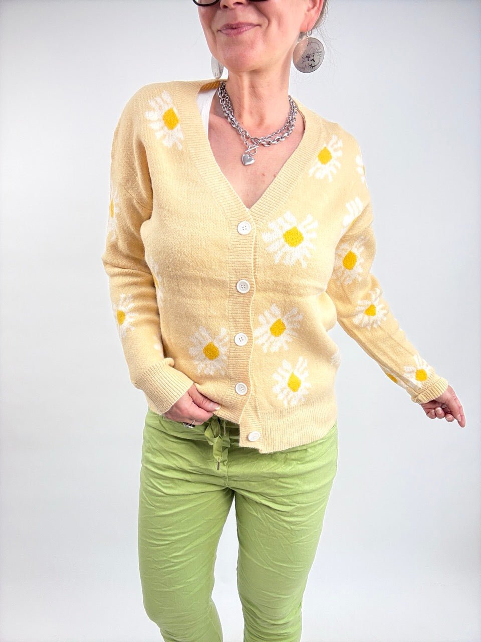 Strickjacke Sunflower Gelb - FROLLEIN KÄTHE Shop