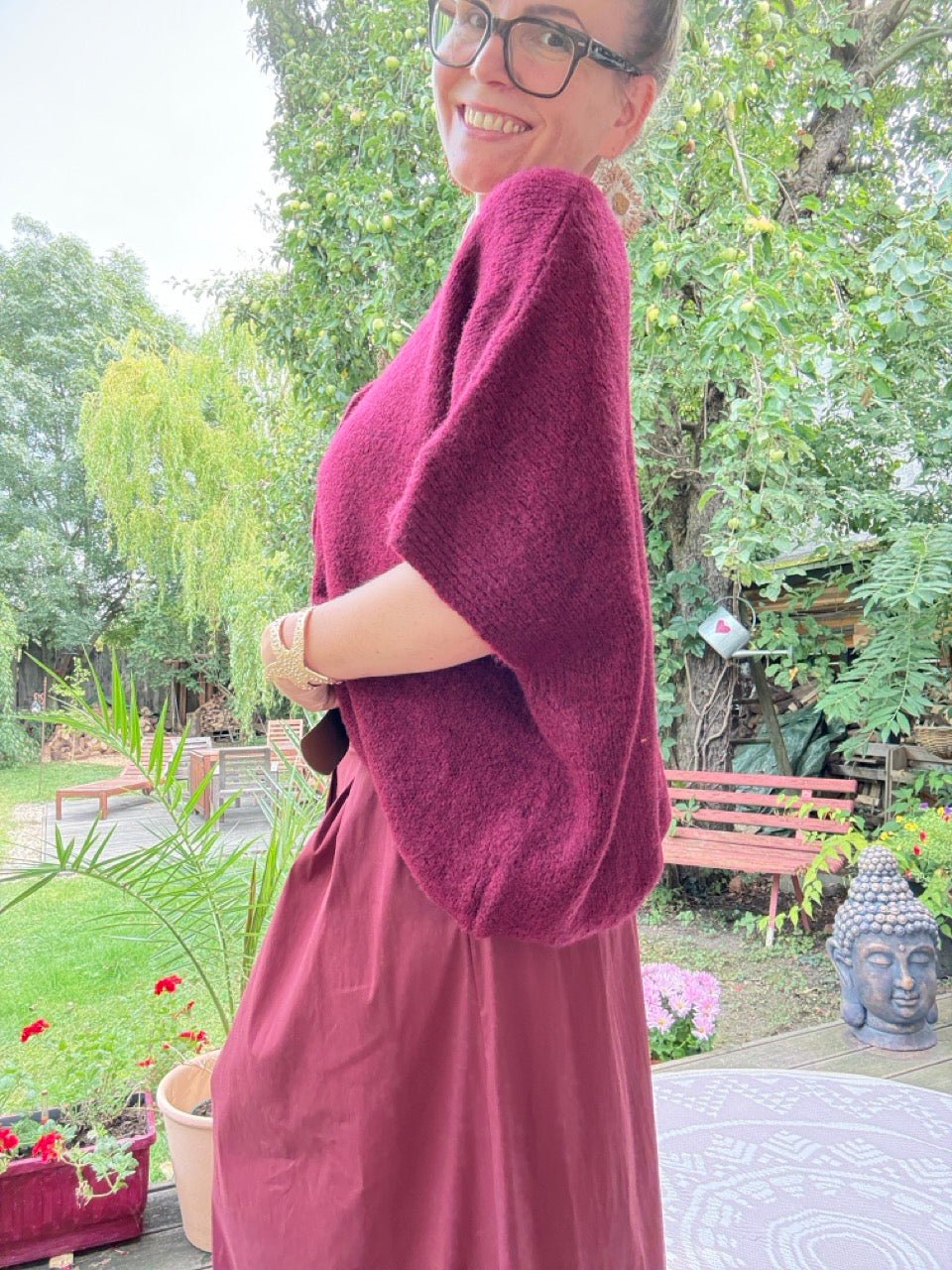 Strickjacke Wohlfühlwunder Cherry - FROLLEIN KÄTHE Shop