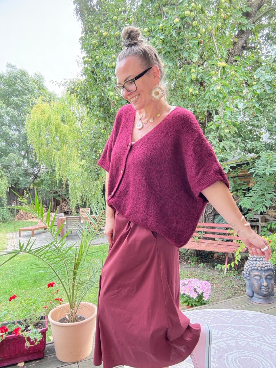 Strickjacke Wohlfühlwunder Cherry - FROLLEIN KÄTHE Shop