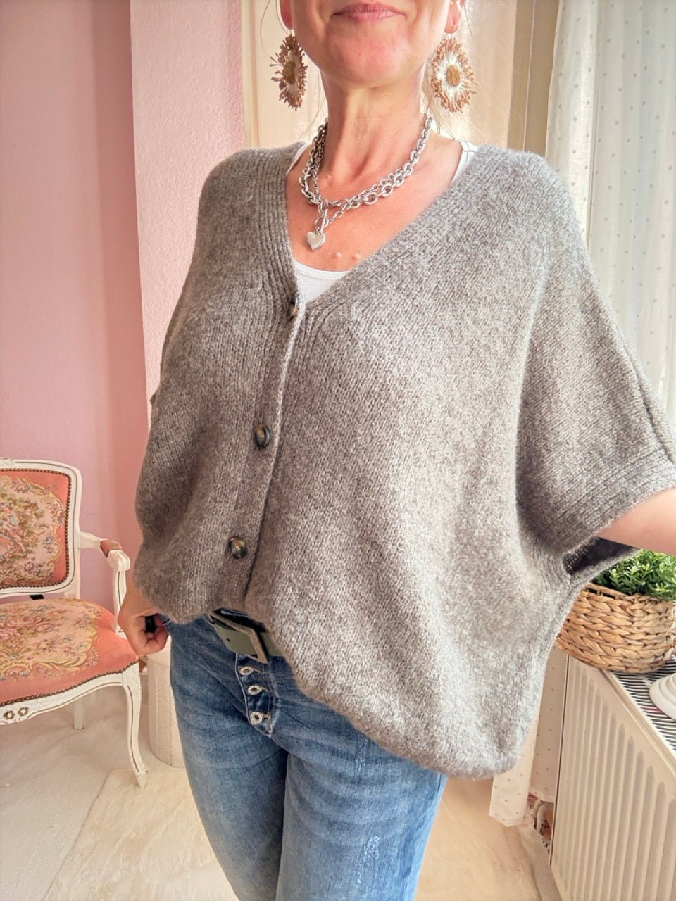 Strickjacke Wohlfühlwunder Milchkaffee - FROLLEIN KÄTHE Shop