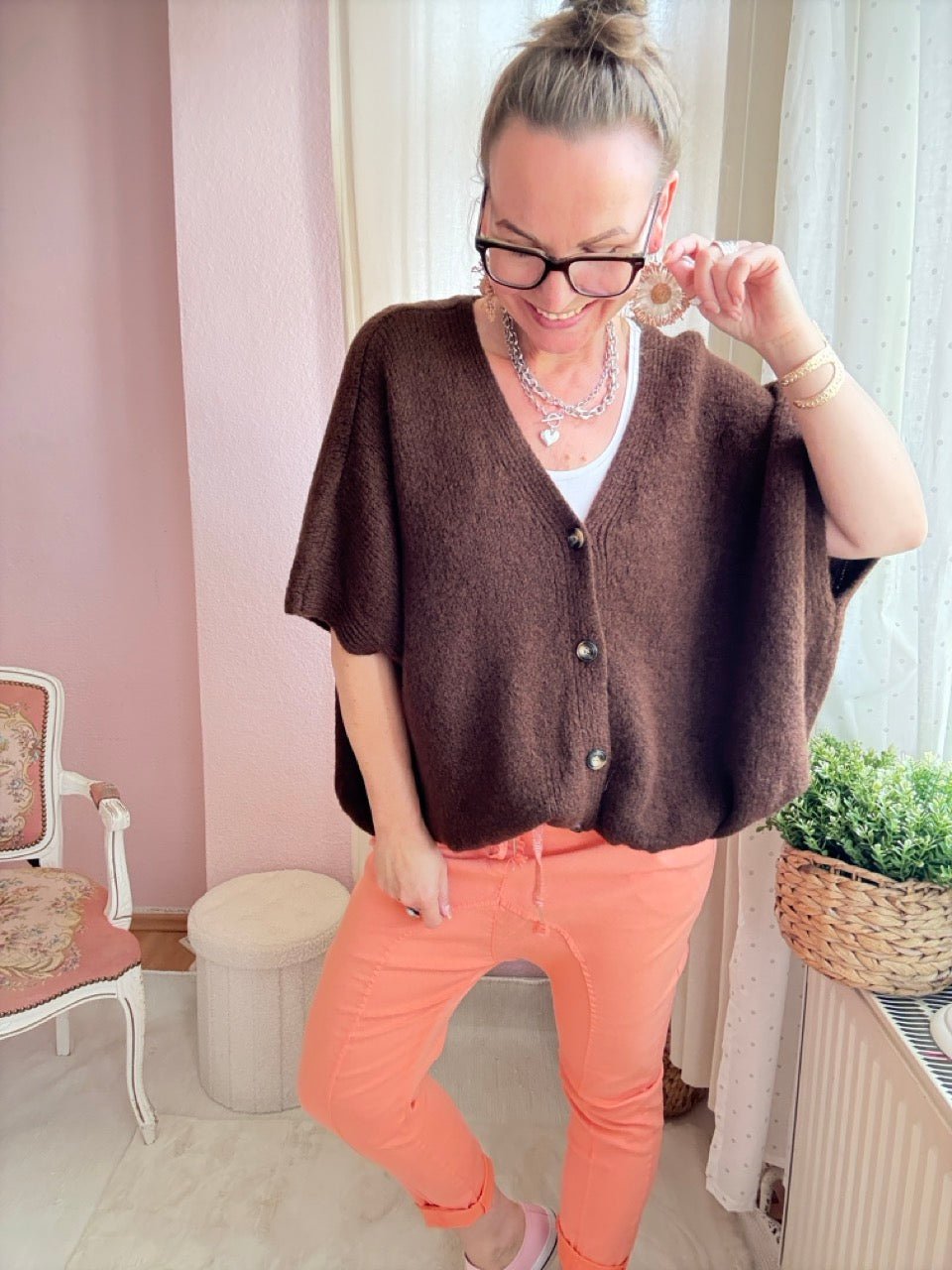 Strickjacke Wohlfühlwunder Schoko - FROLLEIN KÄTHE Shop