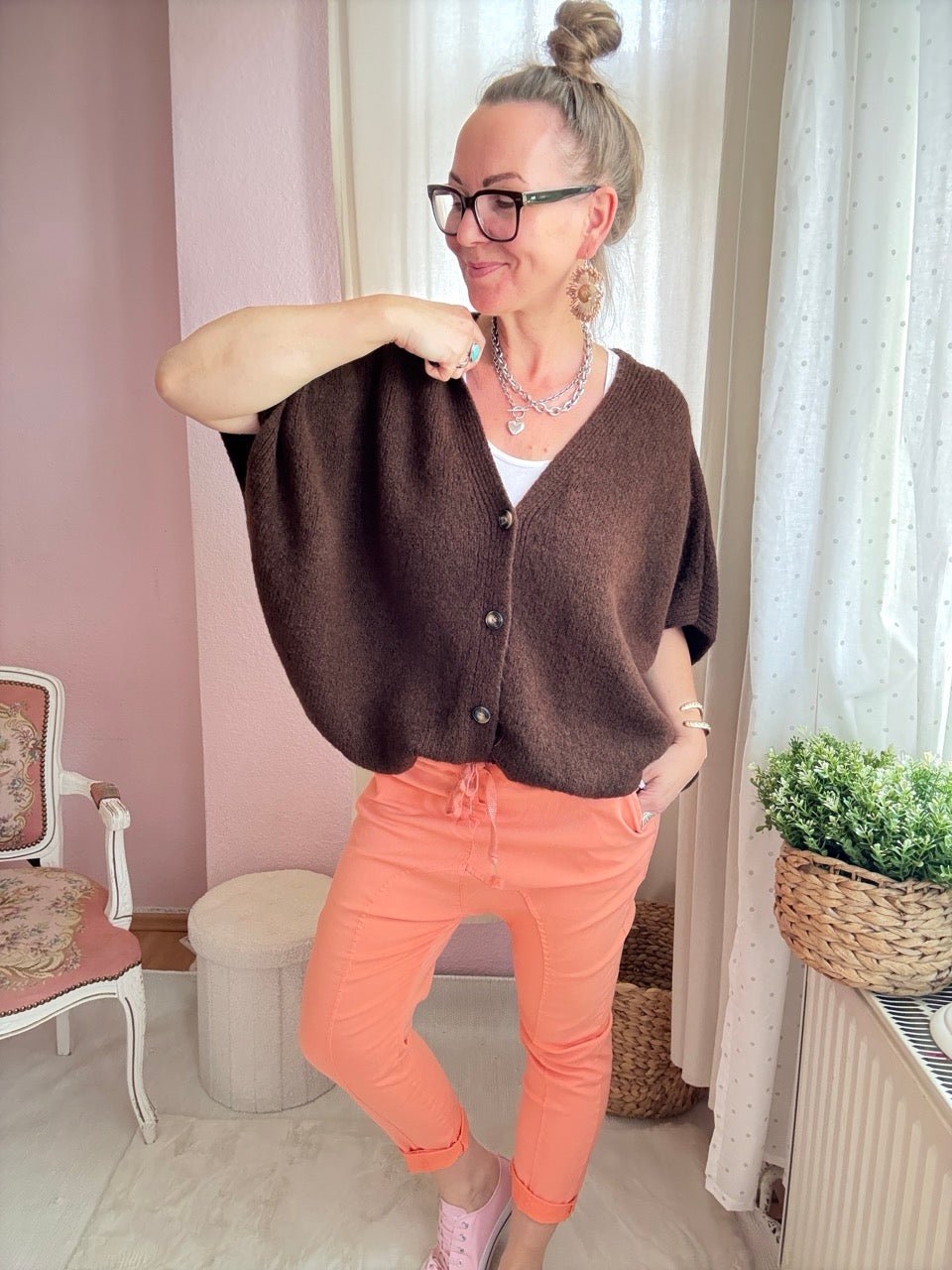 Strickjacke Wohlfühlwunder Schoko - FROLLEIN KÄTHE Shop