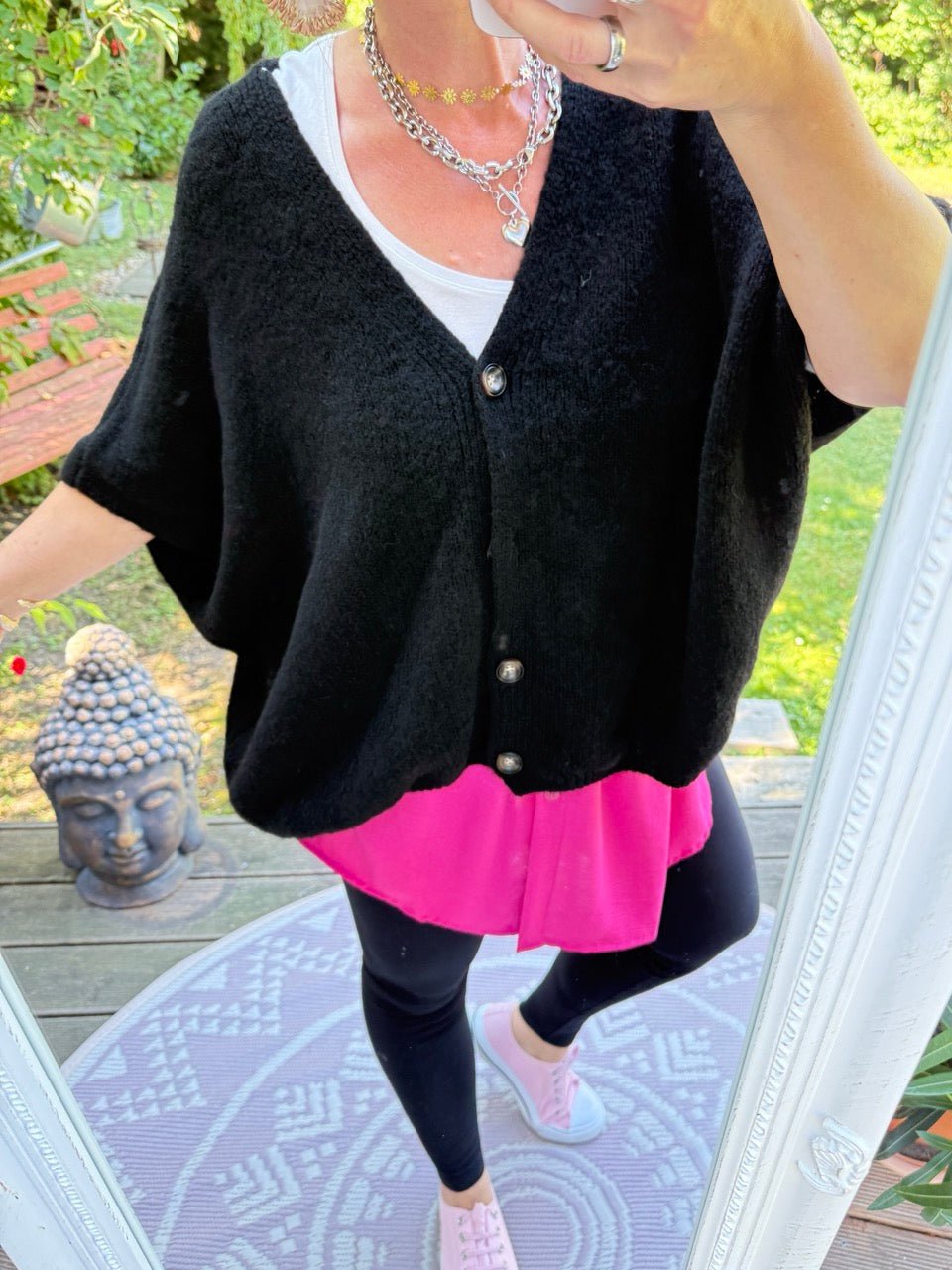 Strickjacke Wohlfühlwunder Schwarz - FROLLEIN KÄTHE Shop