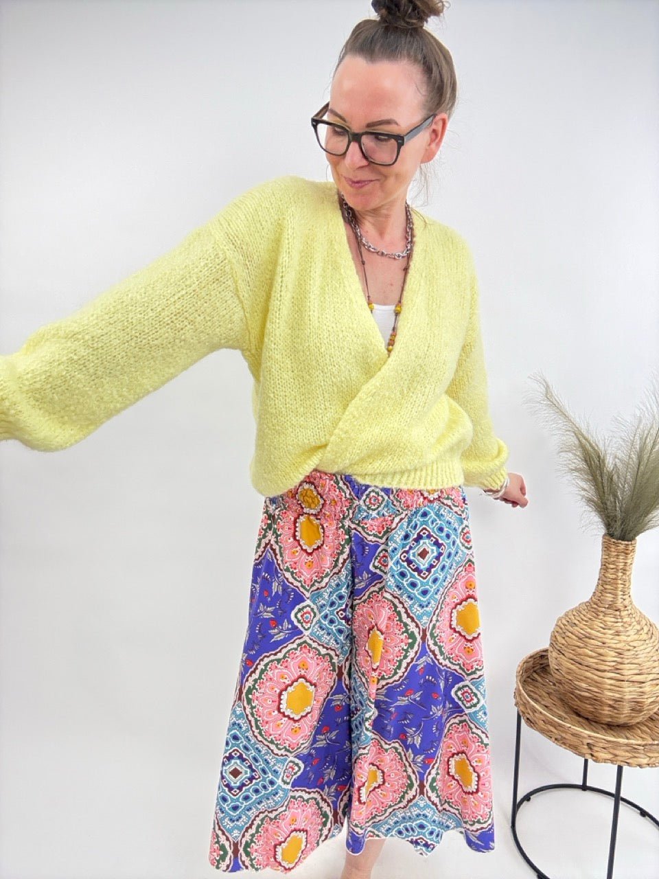Strickjacke Wollgenuss Gelb - FROLLEIN KÄTHE Shop