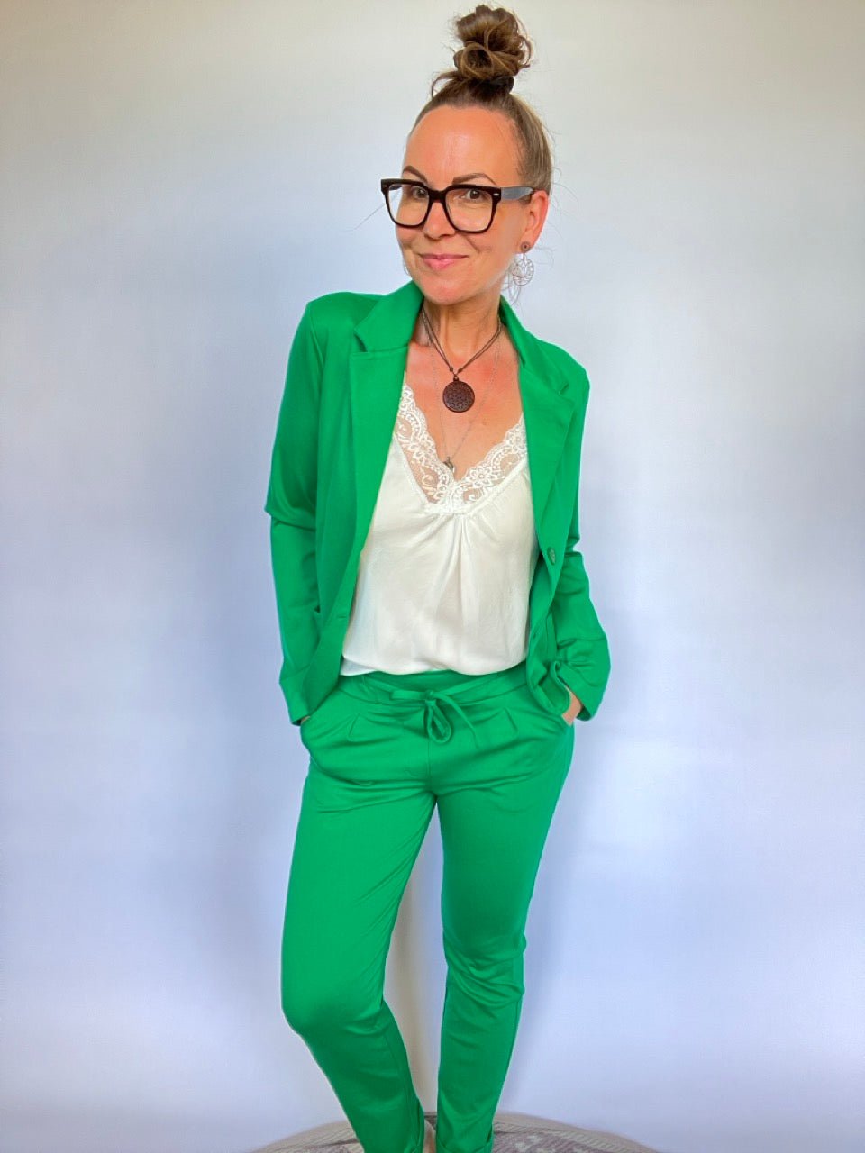 Sweat Blazer Maja Grün - FROLLEIN KÄTHE Shop
