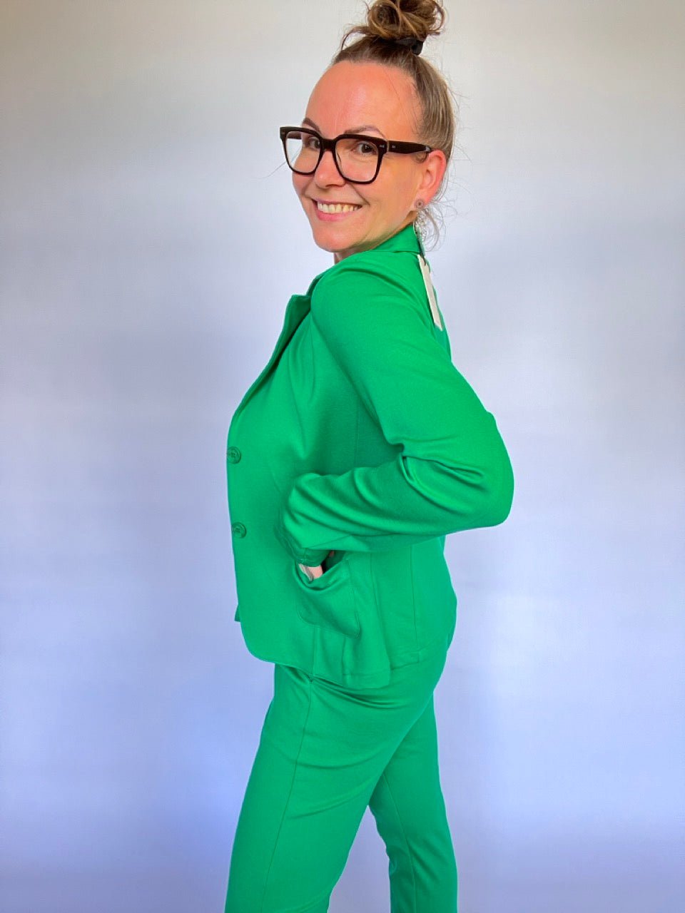 Sweat Blazer Maja Grün - FROLLEIN KÄTHE Shop