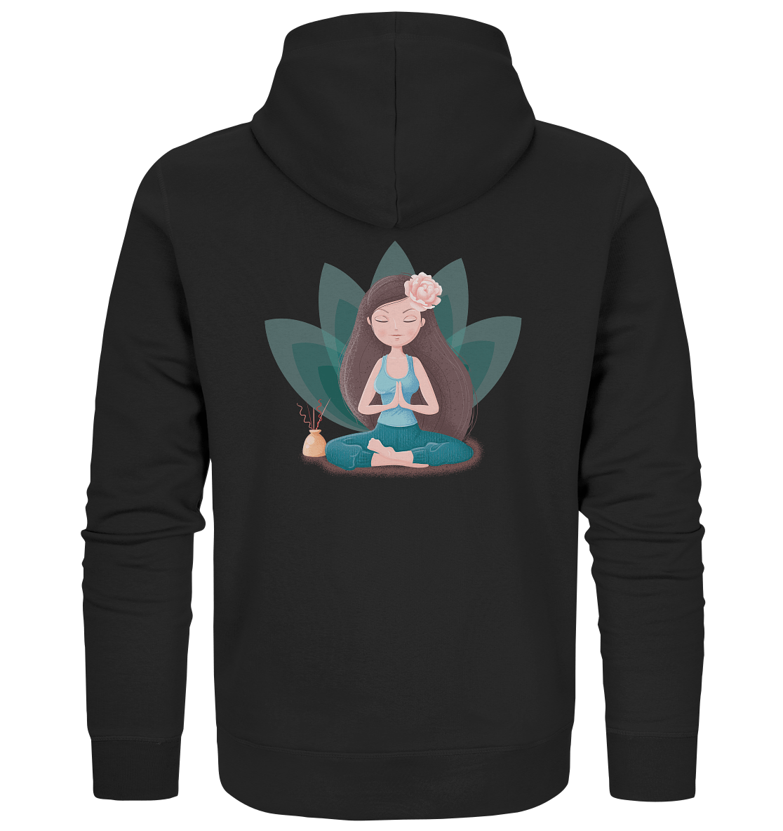 Sweatjacke Edelmädel Organic Yoga Girl Lotus Sitz - FROLLEIN KÄTHE Shop