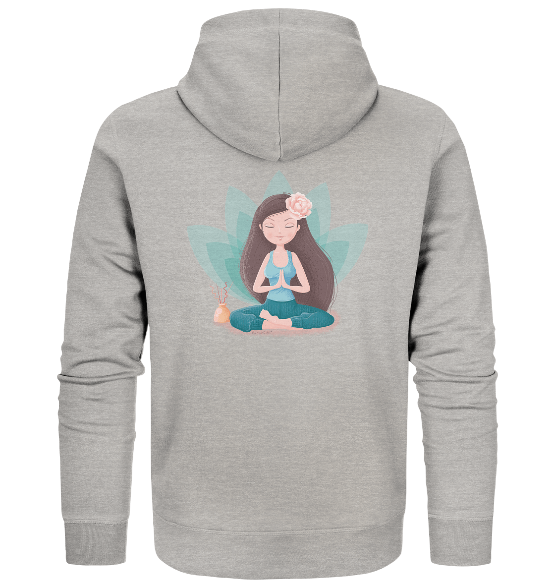 Sweatjacke Edelmädel Organic Yoga Girl Lotus Sitz - FROLLEIN KÄTHE Shop