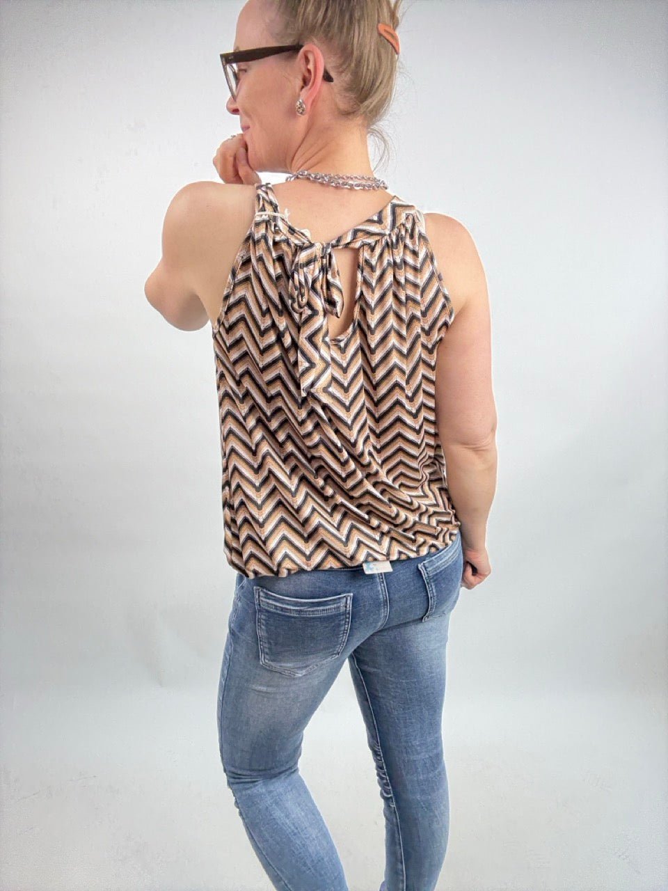 Top Alice Zick Zack Schwarz - FROLLEIN KÄTHE Shop
