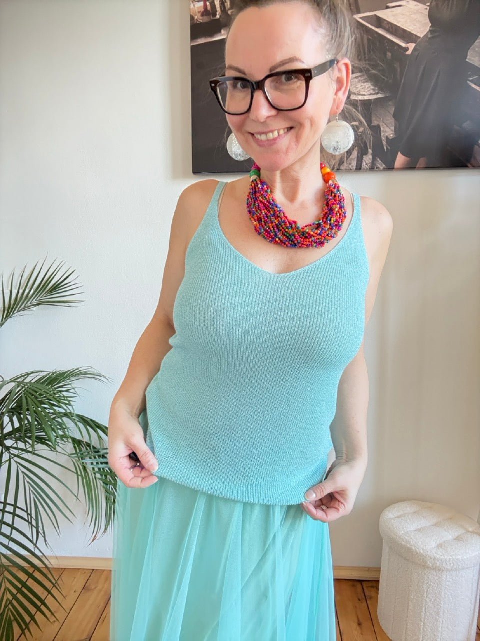 Top Glamour Ozeanblau - FROLLEIN KÄTHE Shop
