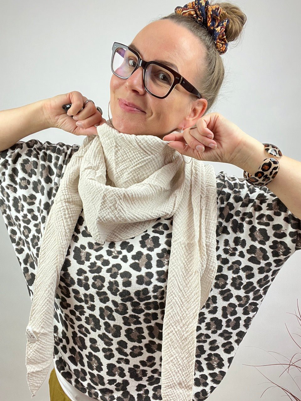 Tuch Gross Mariela Musselin Cream - FROLLEIN KÄTHE Shop