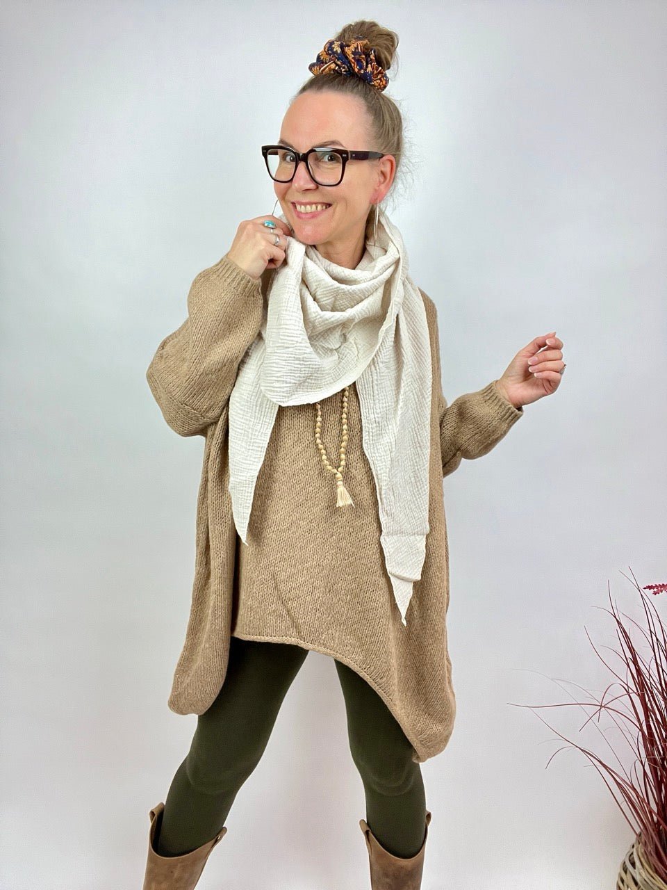 Tuch Gross Mariela Musselin Cream - FROLLEIN KÄTHE Shop