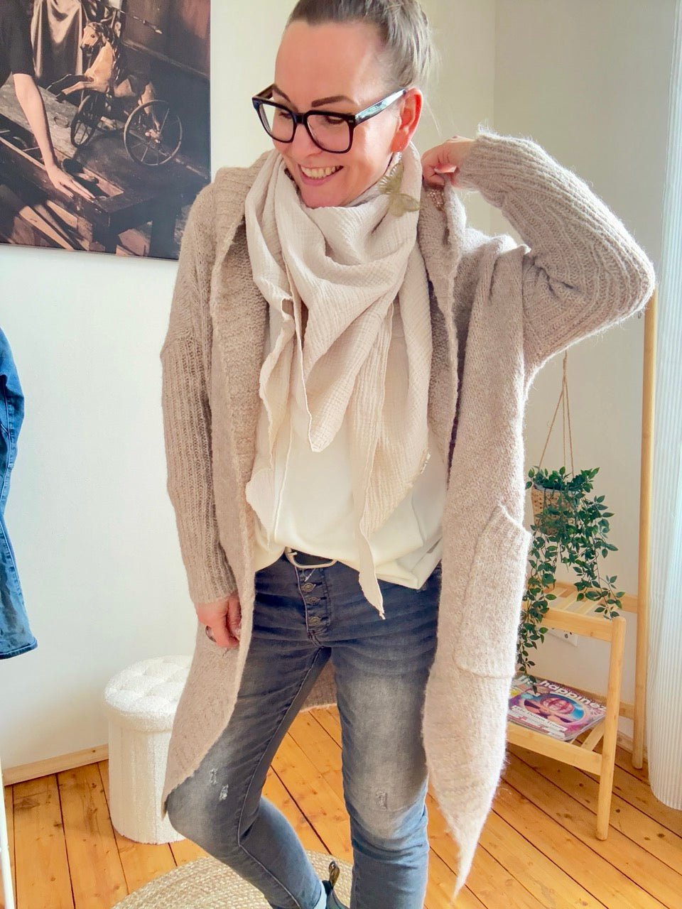 Tuch Gross Mariela Musselin Cream - FROLLEIN KÄTHE Shop