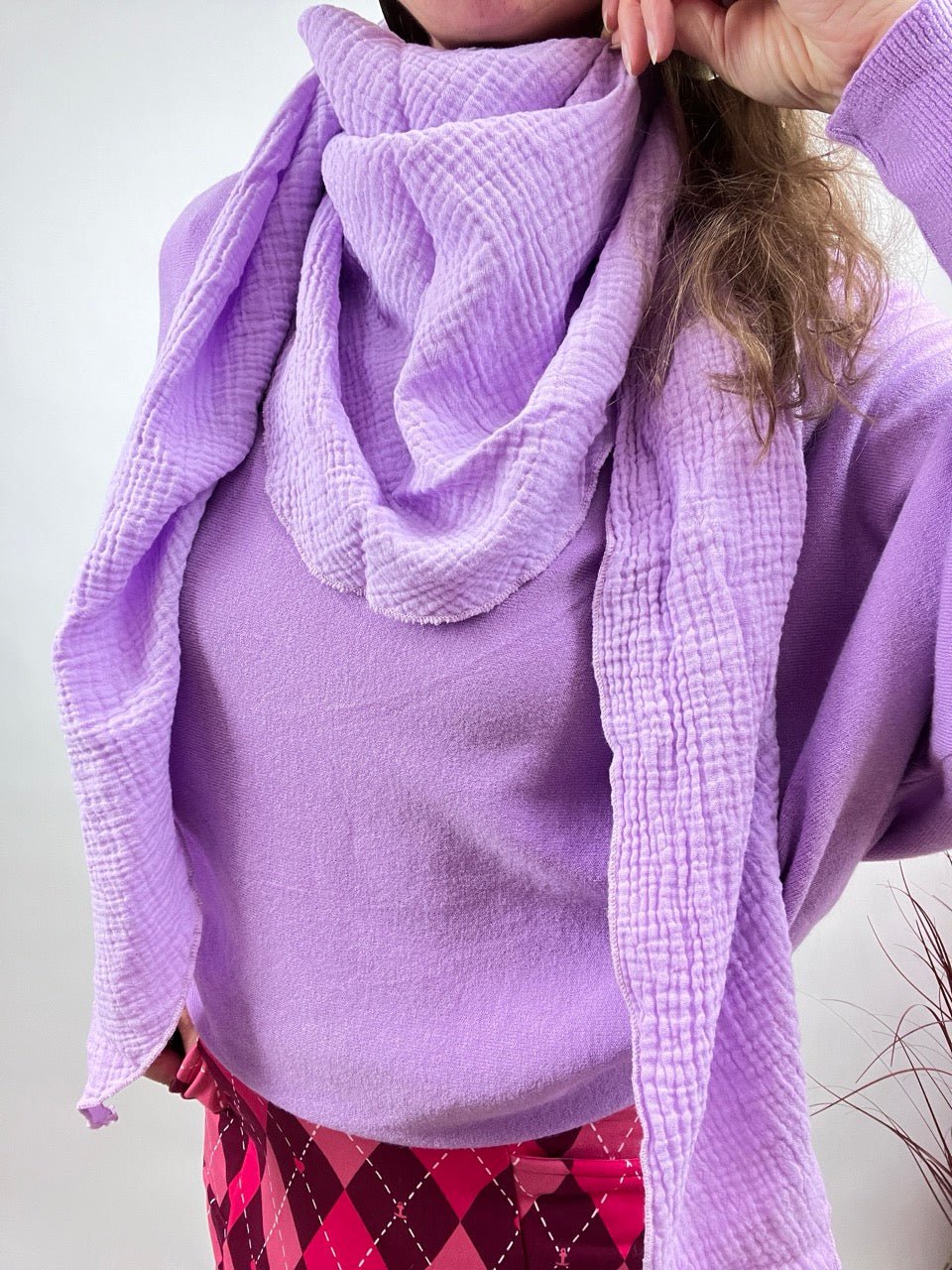 Tuch Gross Mariela Musselin Lavendel - FROLLEIN KÄTHE Shop