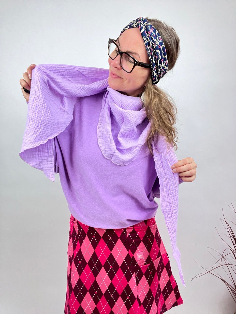 Tuch Gross Mariela Musselin Lavendel - FROLLEIN KÄTHE Shop