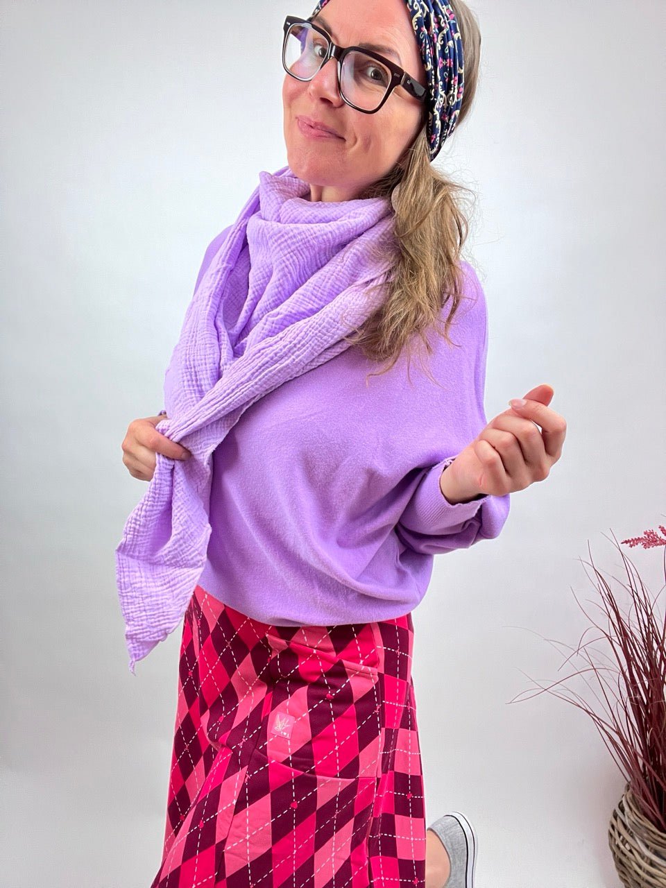 Tuch Gross Mariela Musselin Lavendel - FROLLEIN KÄTHE Shop