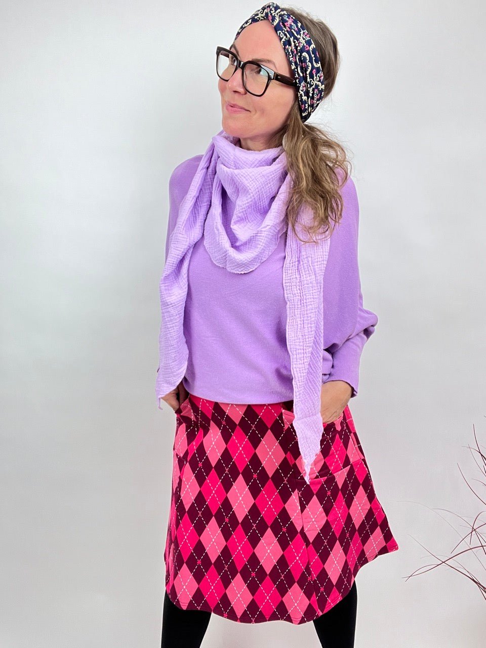 Tuch Gross Mariela Musselin Lavendel - FROLLEIN KÄTHE Shop