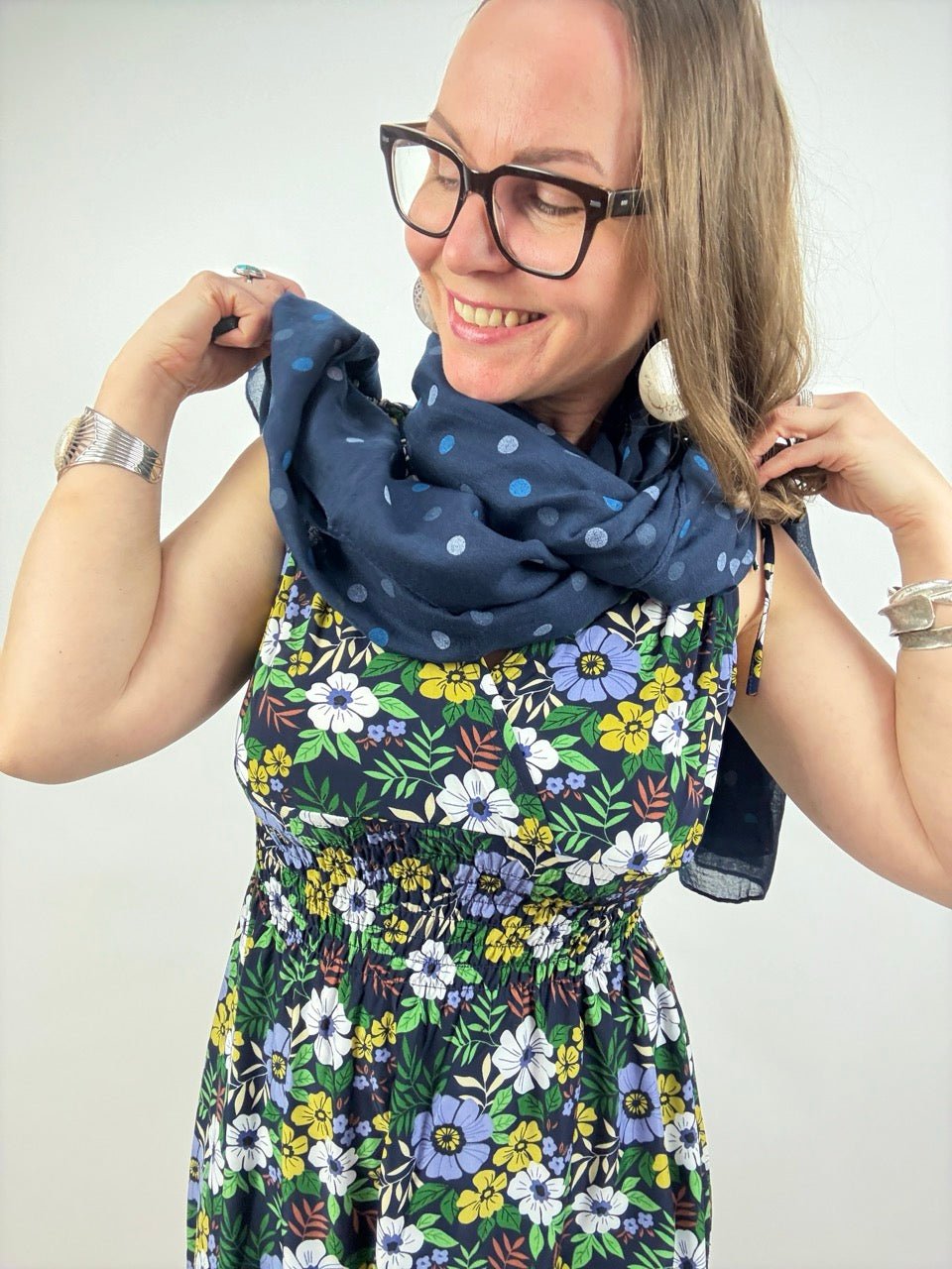 Tuch Polka Dots Blau - FROLLEIN KÄTHE Shop