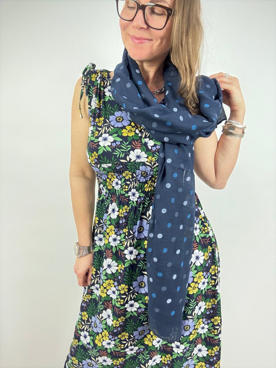Tuch Polka Dots Blau - FROLLEIN KÄTHE Shop