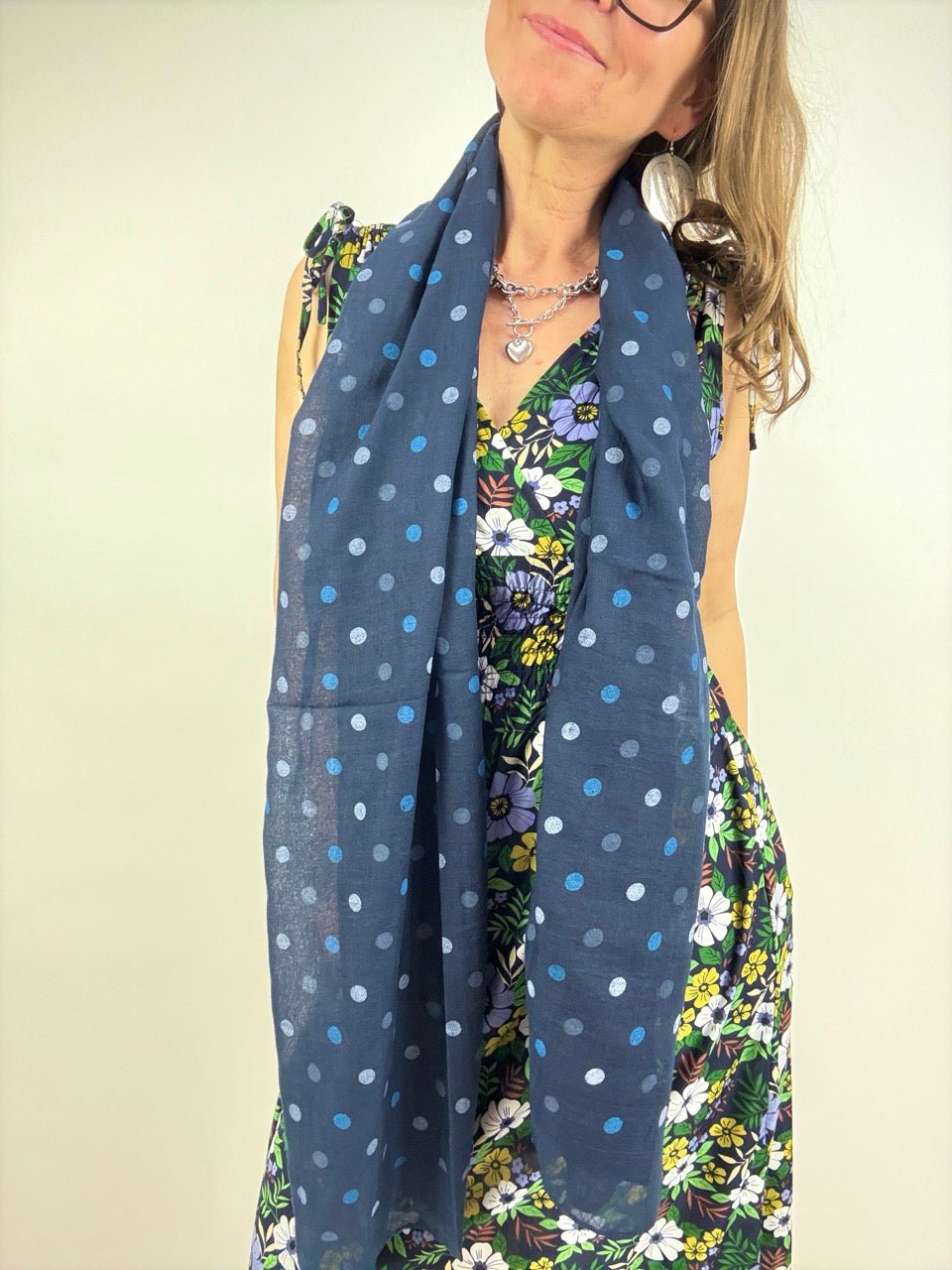 Tuch Polka Dots Blau - FROLLEIN KÄTHE Shop