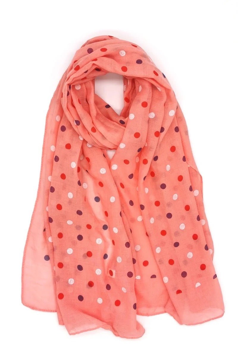 Tuch Polka Dots Koralle - FROLLEIN KÄTHE Shop