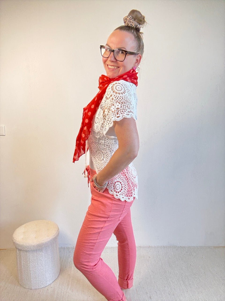 Tuch Pünktchen Rot - FROLLEIN KÄTHE Shop