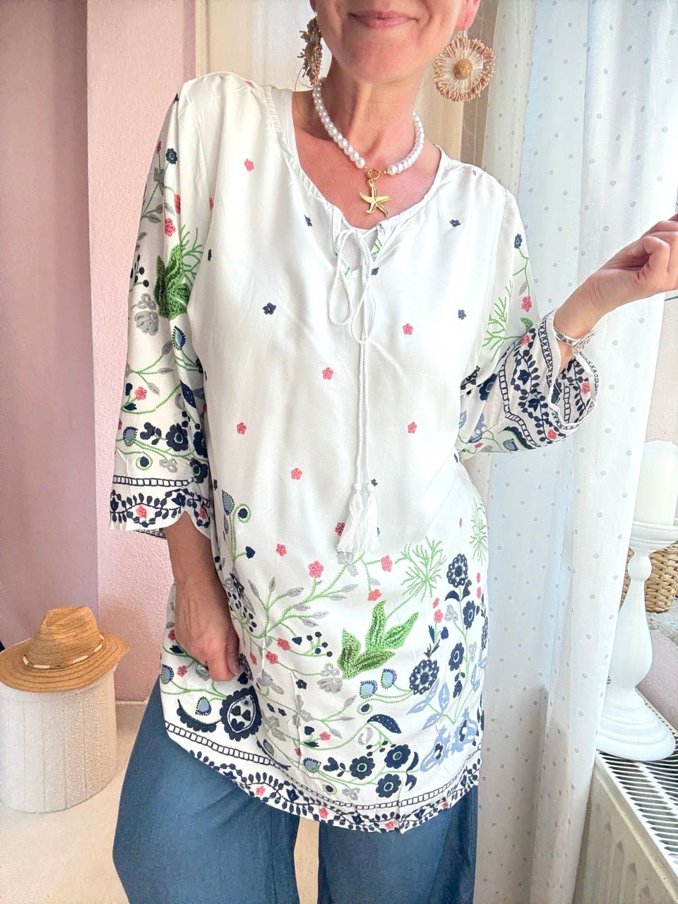 Tunika Bluse Naomi Weiß - FROLLEIN KÄTHE Shop