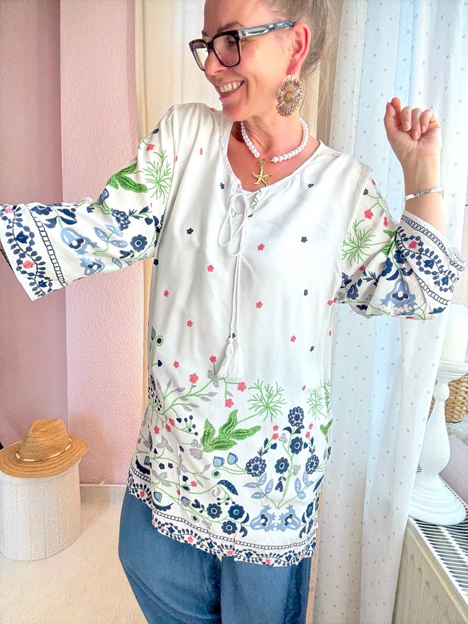 Tunika Bluse Naomi Weiß - FROLLEIN KÄTHE Shop
