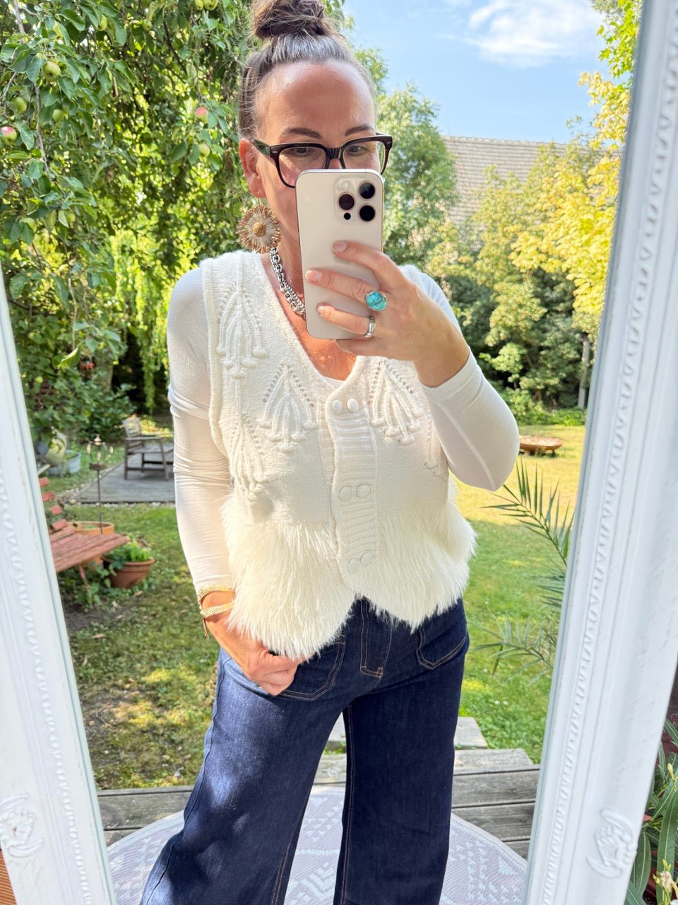 Weste Mara Wollweiß - FROLLEIN KÄTHE Shop