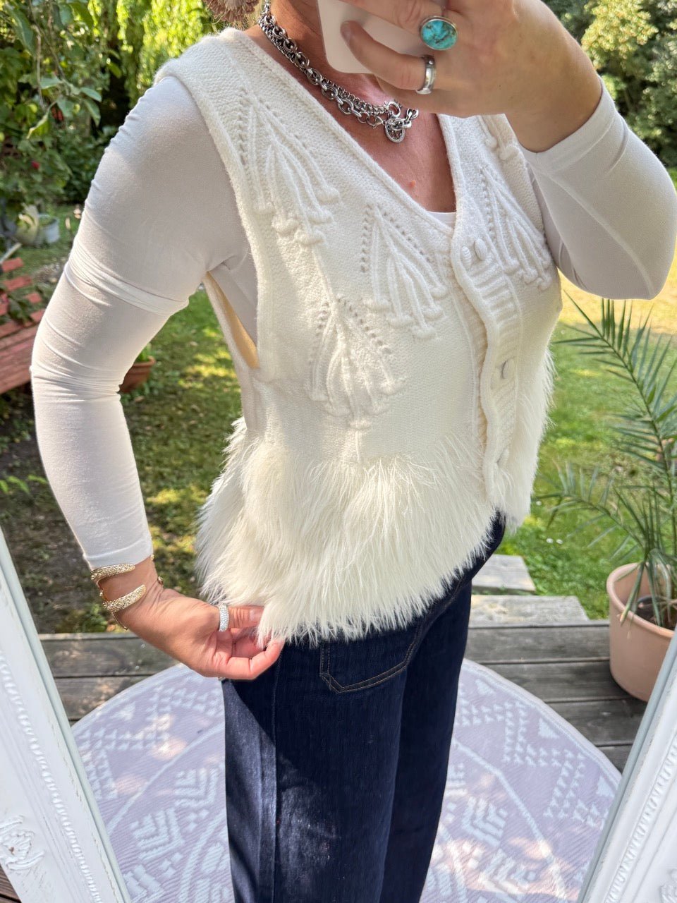 Weste Mara Wollweiß - FROLLEIN KÄTHE Shop