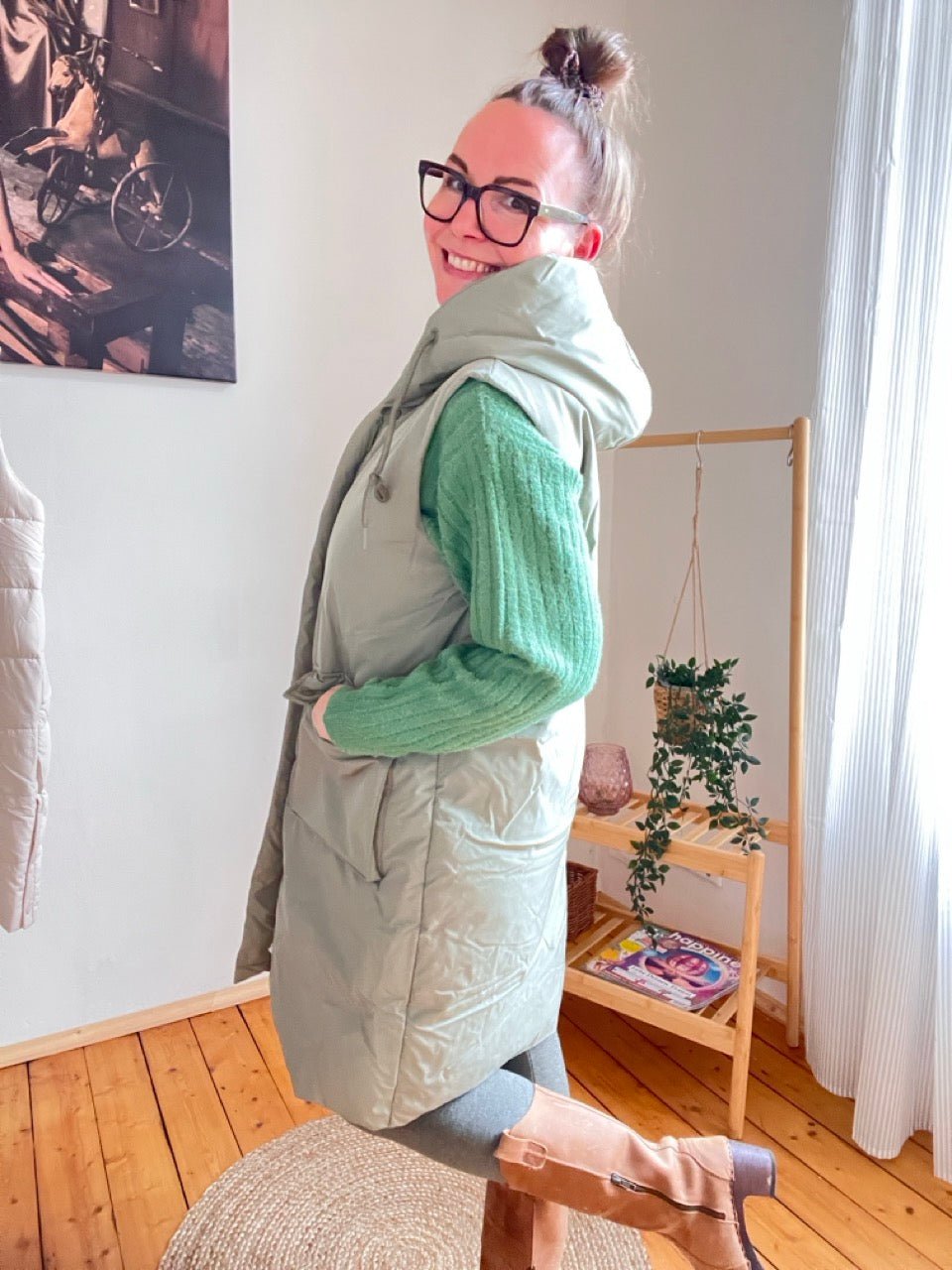 Weste Naila Olive Salbei - FROLLEIN KÄTHE Shop